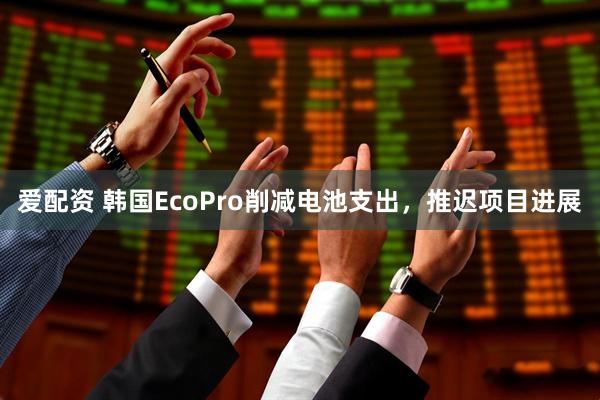 爱配资 韩国EcoPro削减电池支出，推迟项目进展