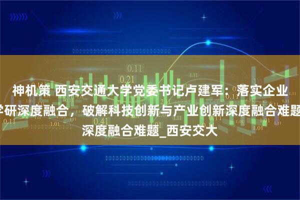 神机策 西安交通大学党委书记卢建军：落实企业主导的产学研深度融合，破解科技创新与产业创新深度融合难题_西安交大