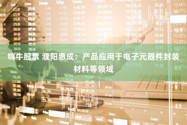嗨牛股票 濮阳惠成：产品应用于电子元器件封装材料等领域